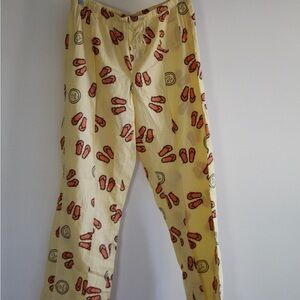 Life is Good Stylish Cream Flip-Flop Print Pants 100% cotton